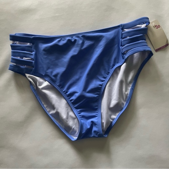 SO Strappy High Waist Caribbean Blue Bikini Bottoms Size Juniors’ XLarge NWT - Picture 2 of 16